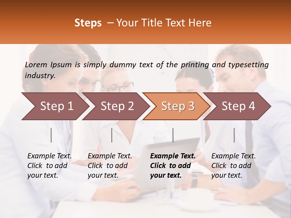 A Group Of Business People Looking At A Laptop PowerPoint Template