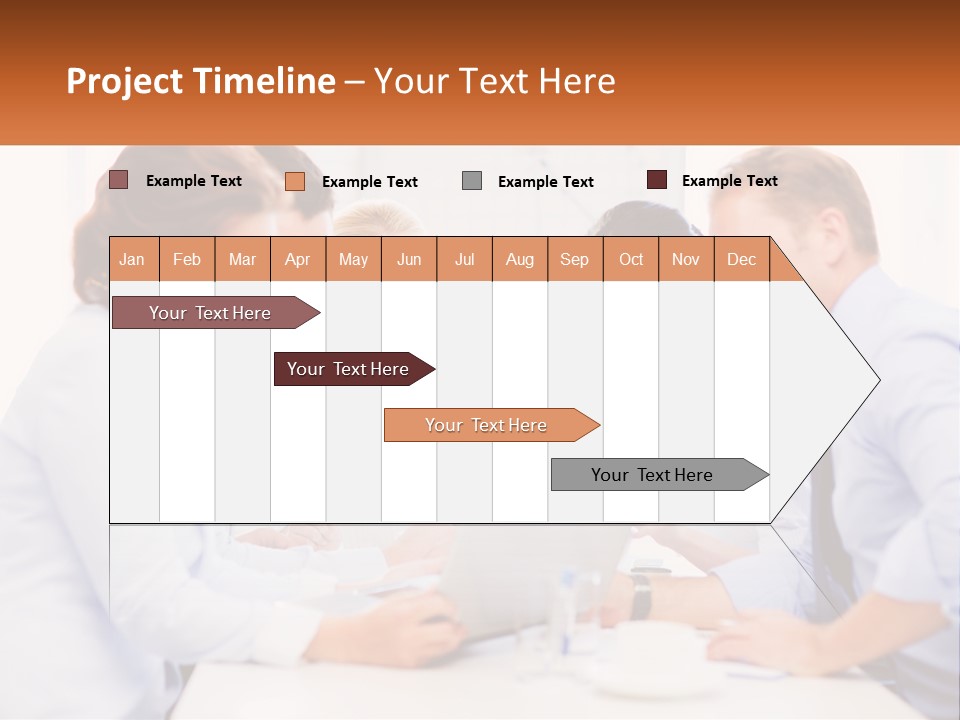 A Group Of Business People Looking At A Laptop PowerPoint Template