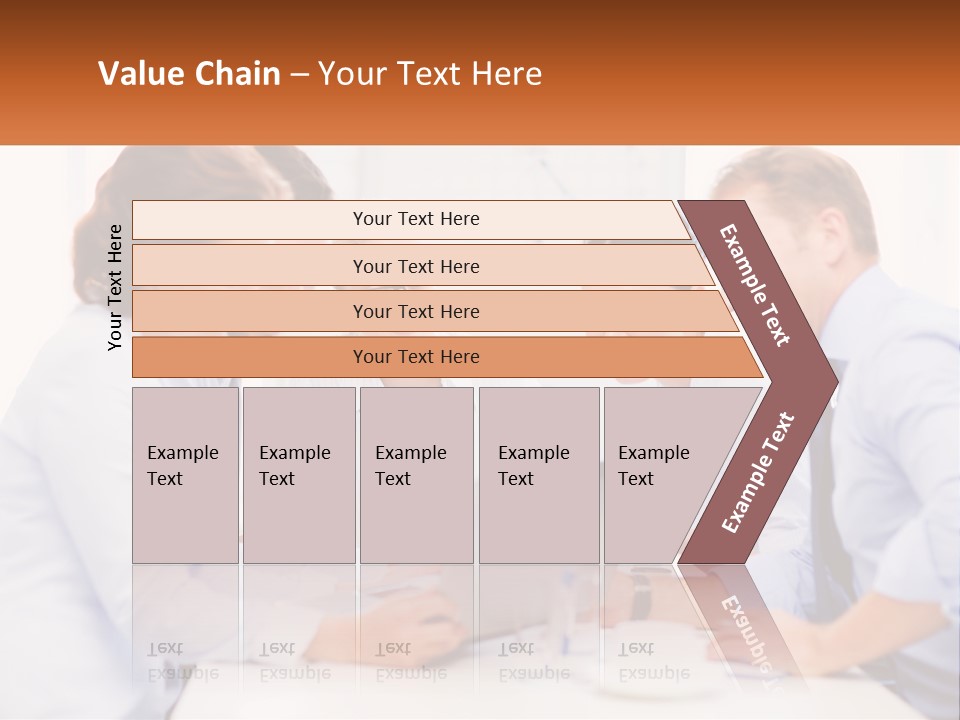 A Group Of Business People Looking At A Laptop PowerPoint Template