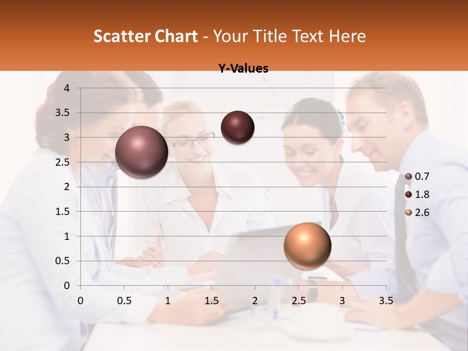 A Group Of Business People Looking At A Laptop PowerPoint Template