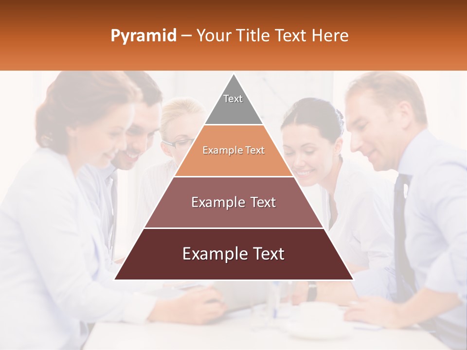 A Group Of Business People Looking At A Laptop PowerPoint Template