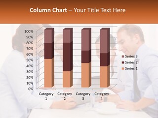 A Group Of Business People Looking At A Laptop PowerPoint Template