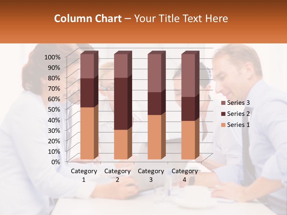 A Group Of Business People Looking At A Laptop PowerPoint Template