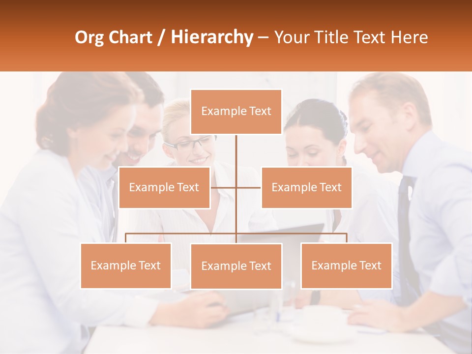 A Group Of Business People Looking At A Laptop PowerPoint Template