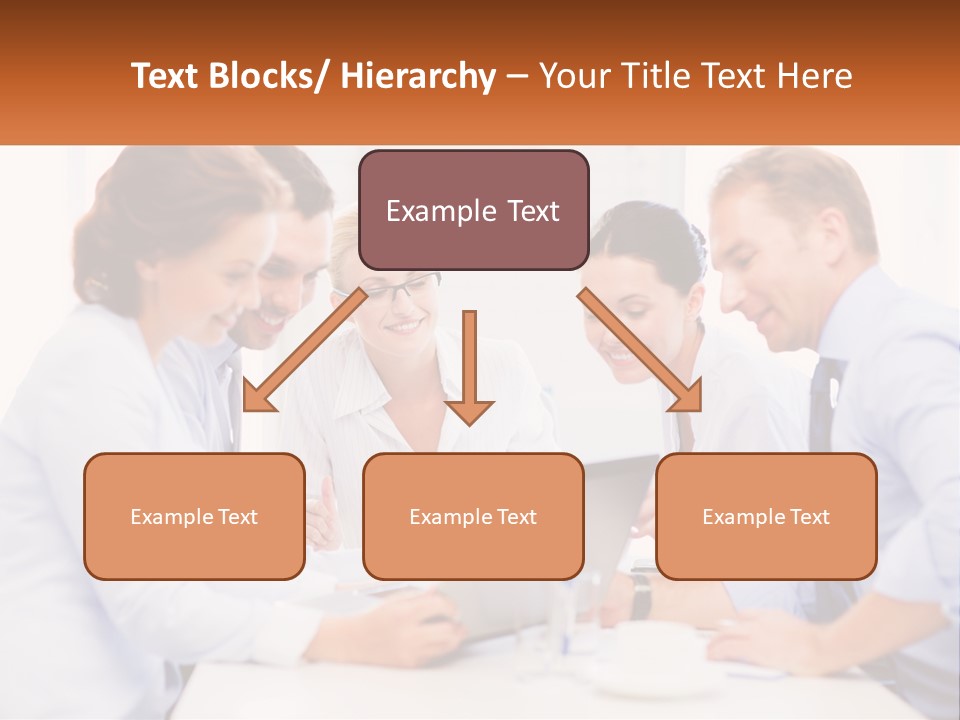 A Group Of Business People Looking At A Laptop PowerPoint Template