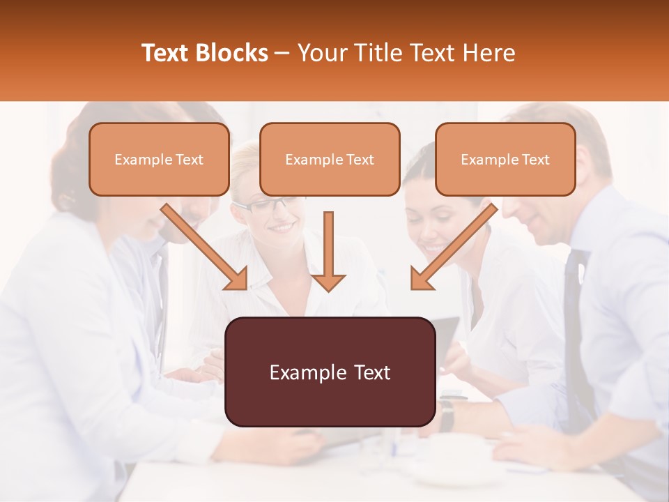 A Group Of Business People Looking At A Laptop PowerPoint Template