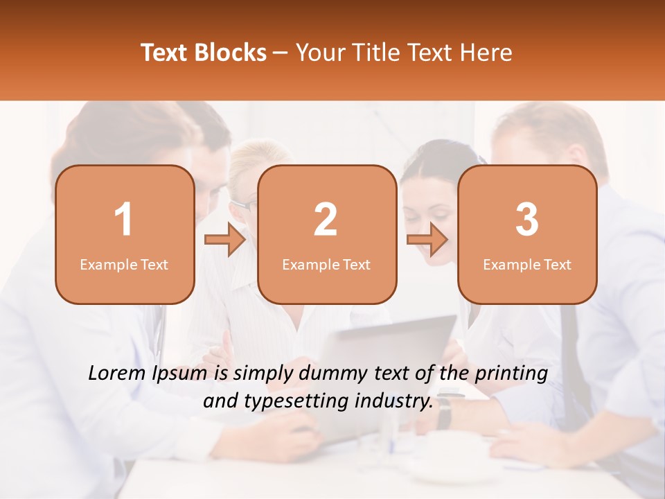 A Group Of Business People Looking At A Laptop PowerPoint Template