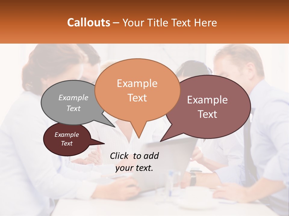 A Group Of Business People Looking At A Laptop PowerPoint Template