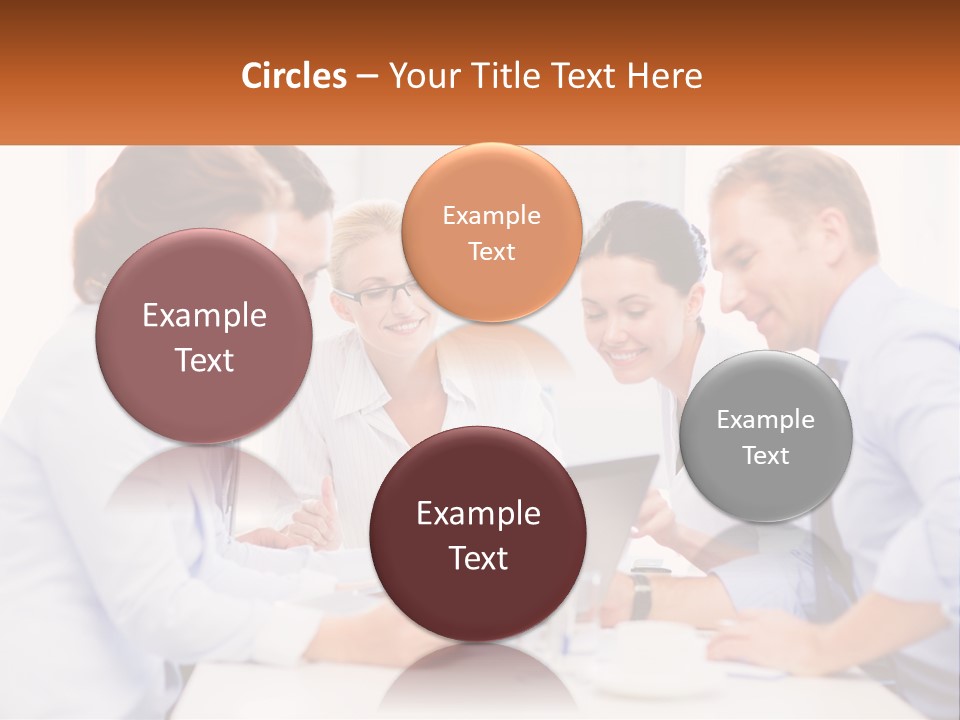 A Group Of Business People Looking At A Laptop PowerPoint Template