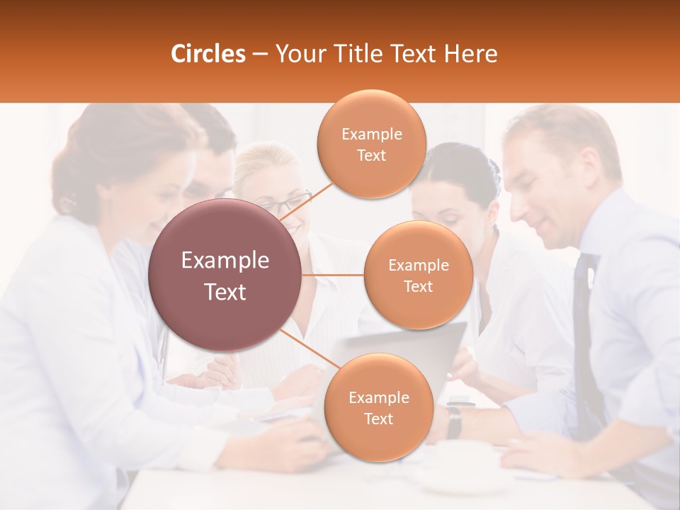 A Group Of Business People Looking At A Laptop PowerPoint Template