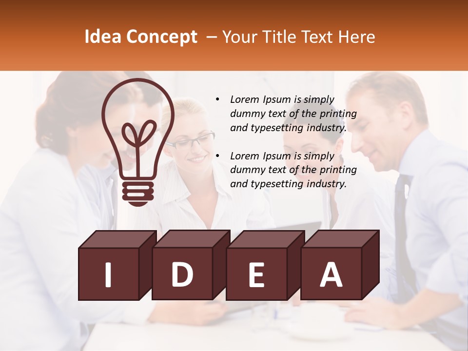 A Group Of Business People Looking At A Laptop PowerPoint Template