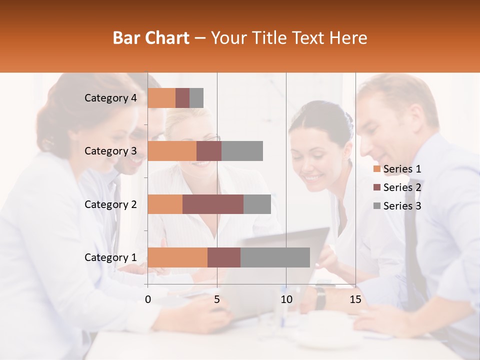 A Group Of Business People Looking At A Laptop PowerPoint Template