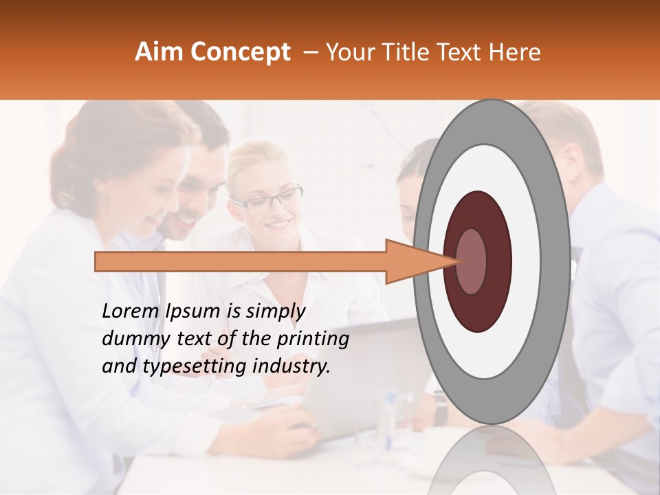 A Group Of Business People Looking At A Laptop PowerPoint Template