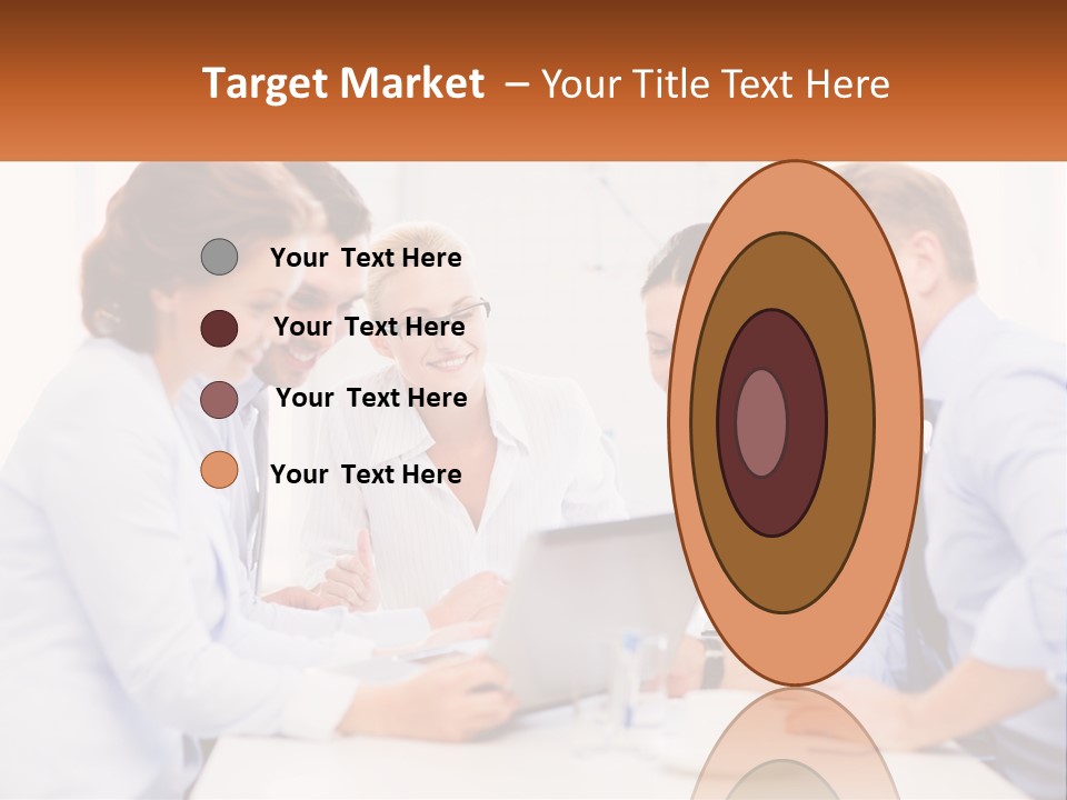 A Group Of Business People Looking At A Laptop PowerPoint Template