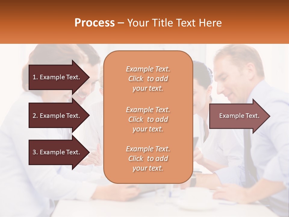 A Group Of Business People Looking At A Laptop PowerPoint Template