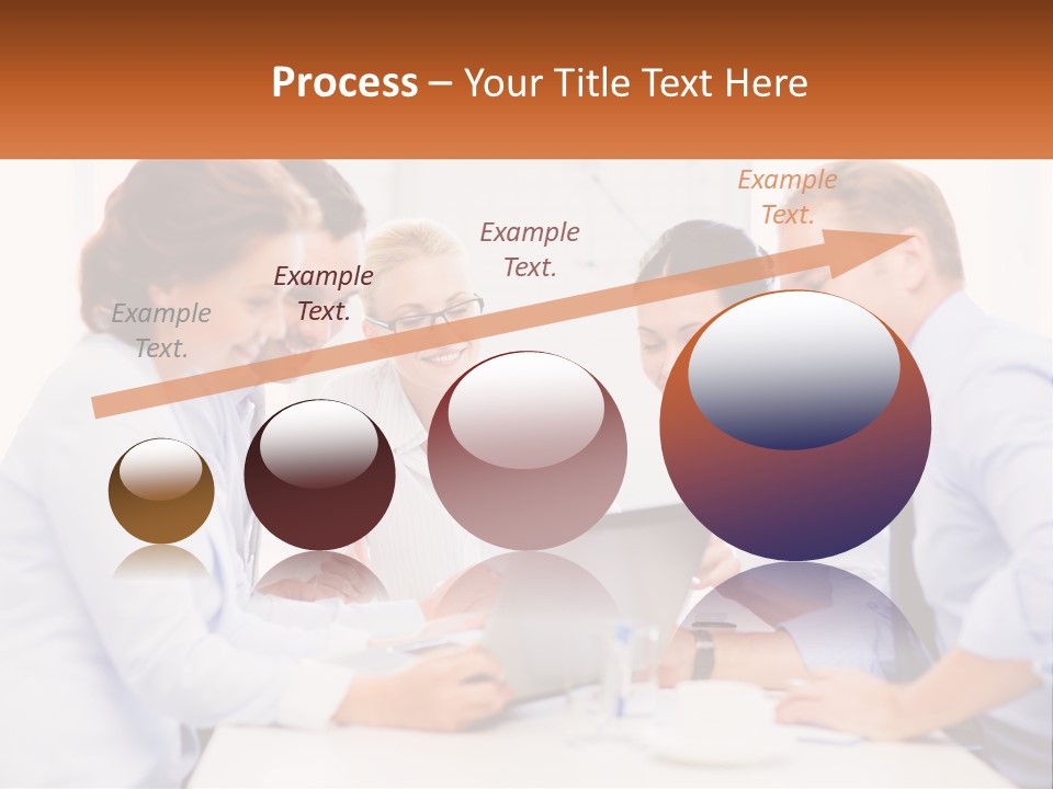 A Group Of Business People Looking At A Laptop PowerPoint Template