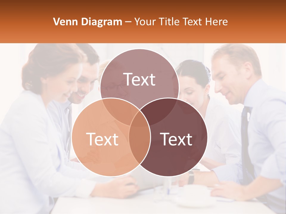 A Group Of Business People Looking At A Laptop PowerPoint Template