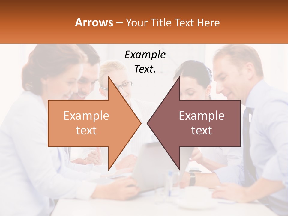 A Group Of Business People Looking At A Laptop PowerPoint Template