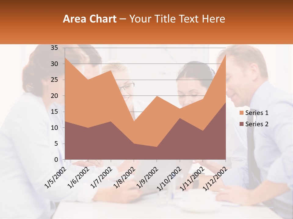 A Group Of Business People Looking At A Laptop PowerPoint Template