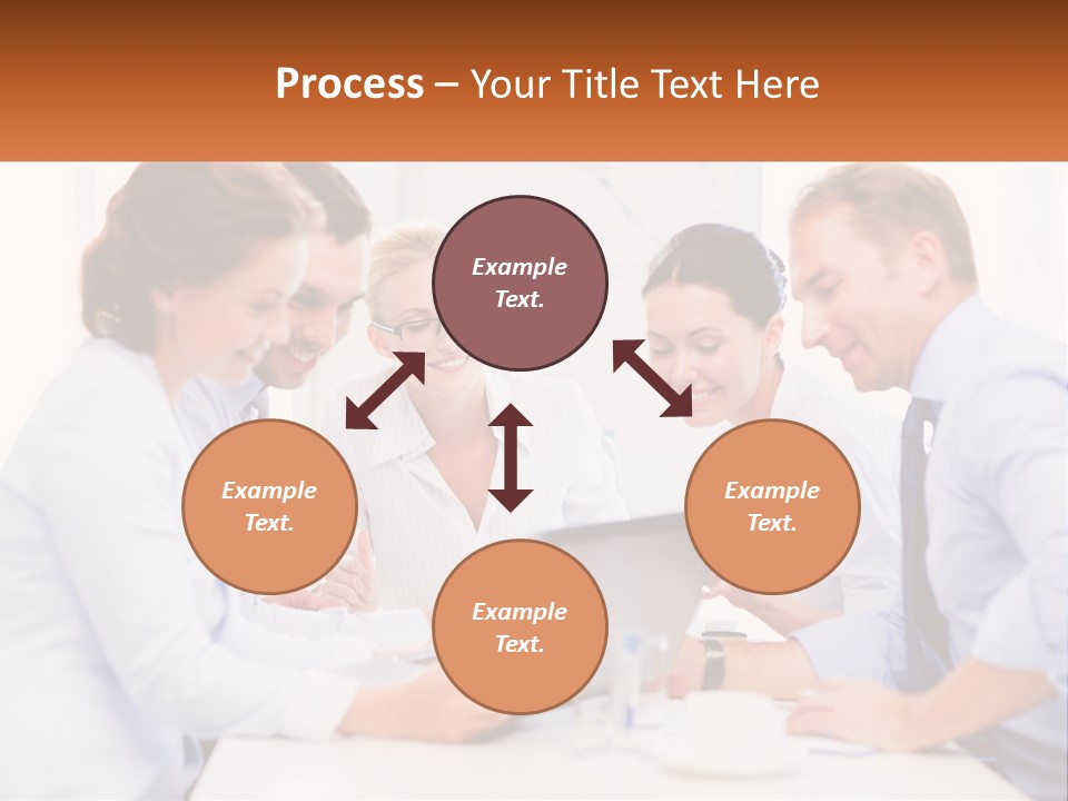 A Group Of Business People Looking At A Laptop PowerPoint Template
