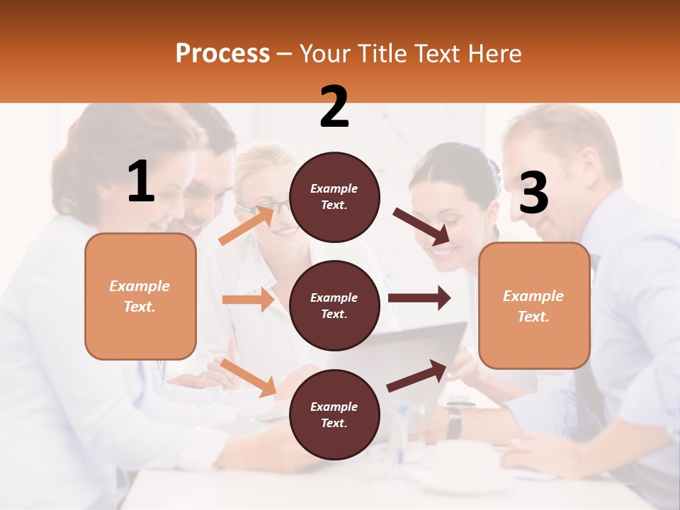 A Group Of Business People Looking At A Laptop PowerPoint Template