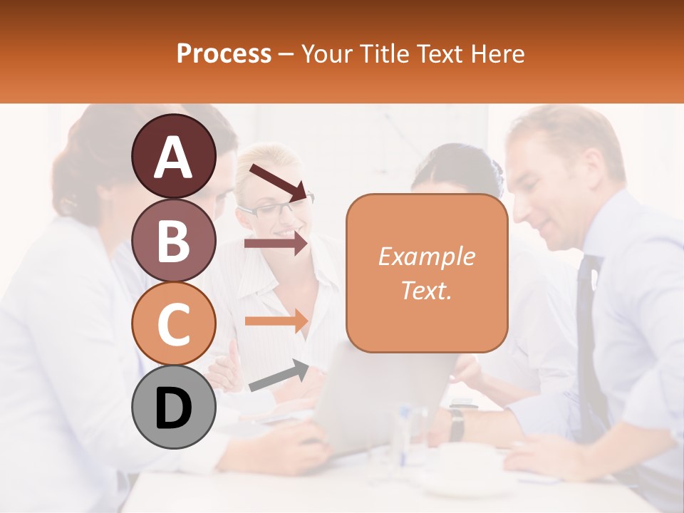 A Group Of Business People Looking At A Laptop PowerPoint Template