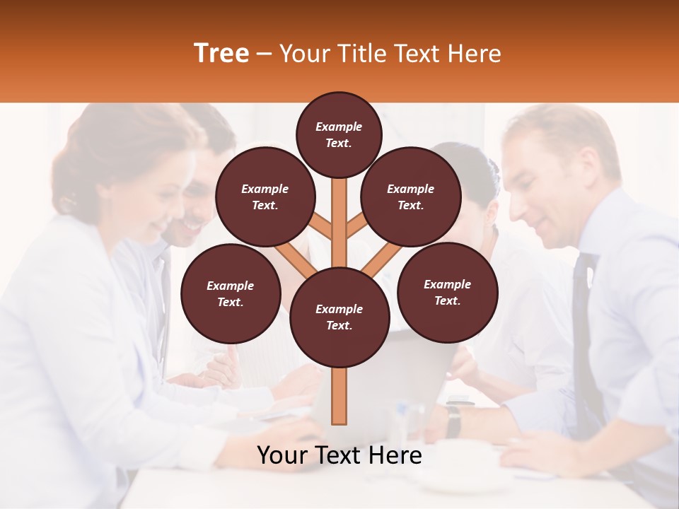 A Group Of Business People Looking At A Laptop PowerPoint Template