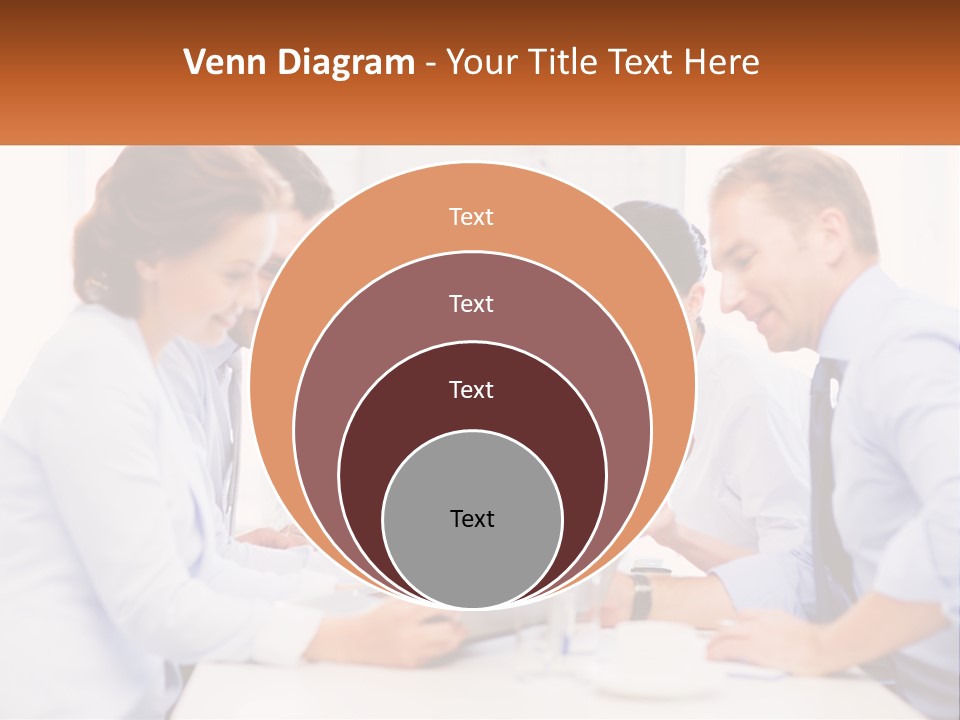 A Group Of Business People Looking At A Laptop PowerPoint Template