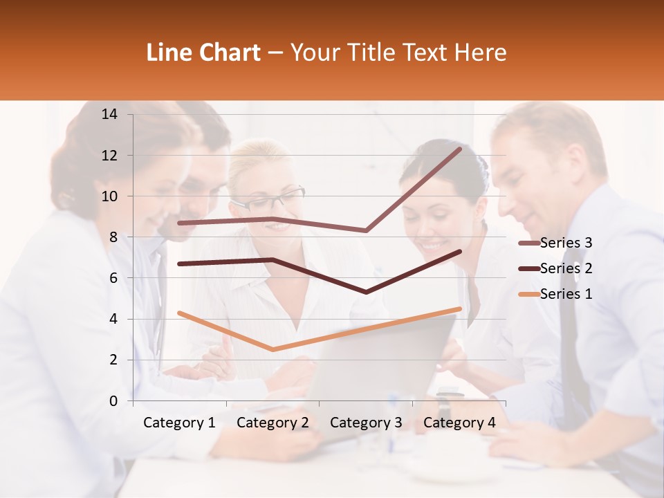 A Group Of Business People Looking At A Laptop PowerPoint Template