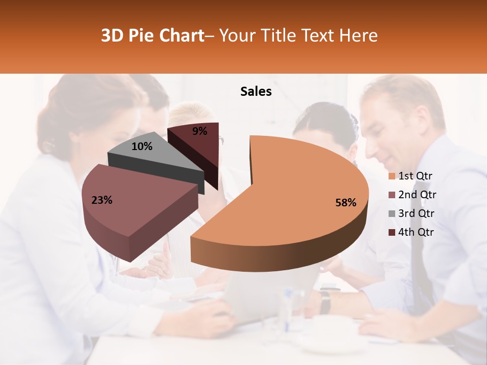A Group Of Business People Looking At A Laptop PowerPoint Template