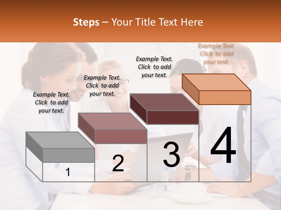A Group Of Business People Looking At A Laptop PowerPoint Template