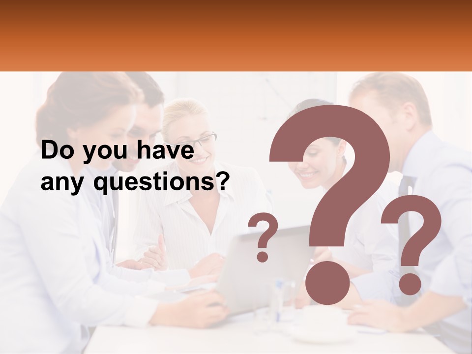 A Group Of Business People Looking At A Laptop PowerPoint Template