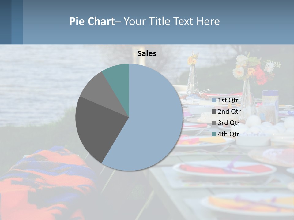 A Long Table With Plates On It With A Lake In The Background PowerPoint Template