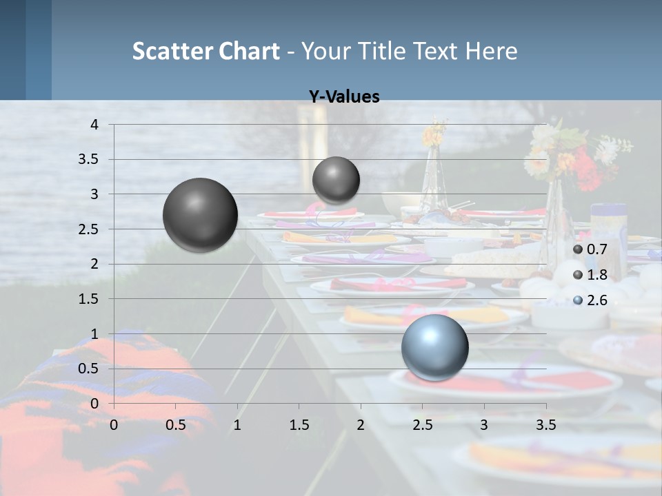 A Long Table With Plates On It With A Lake In The Background PowerPoint Template