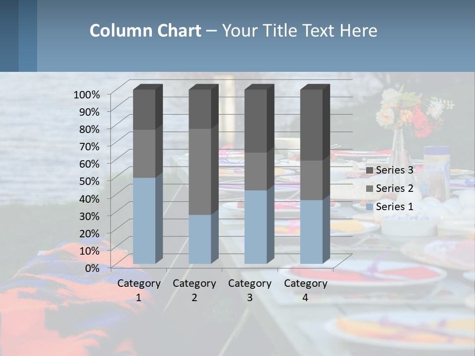 A Long Table With Plates On It With A Lake In The Background PowerPoint Template