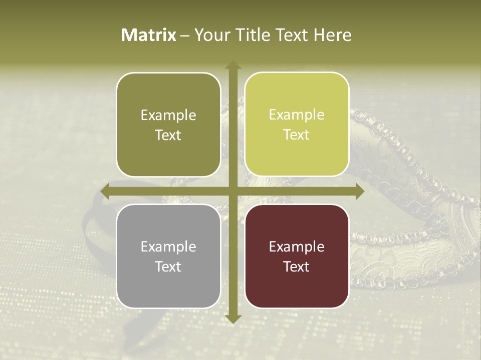 A Silver Mask On A Green Background With A Black Ribbon PowerPoint Template