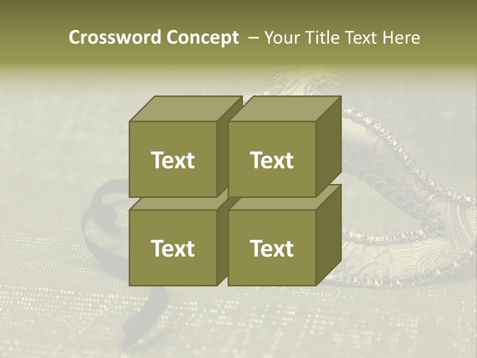 A Silver Mask On A Green Background With A Black Ribbon PowerPoint Template