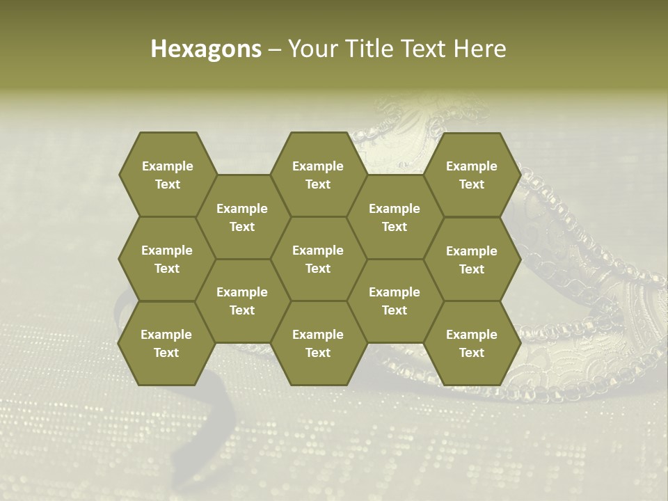 A Silver Mask On A Green Background With A Black Ribbon PowerPoint Template