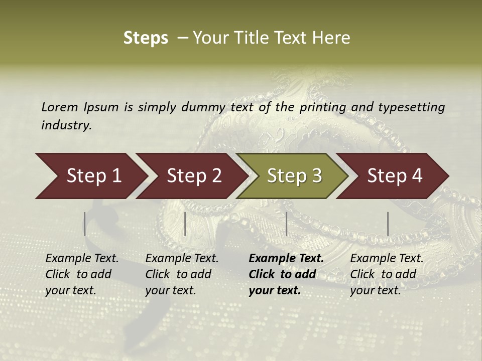 A Silver Mask On A Green Background With A Black Ribbon PowerPoint Template