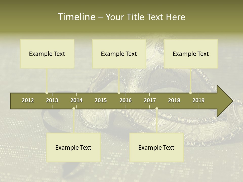 A Silver Mask On A Green Background With A Black Ribbon PowerPoint Template