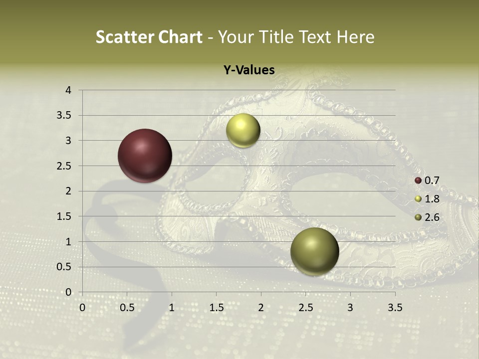 A Silver Mask On A Green Background With A Black Ribbon PowerPoint Template