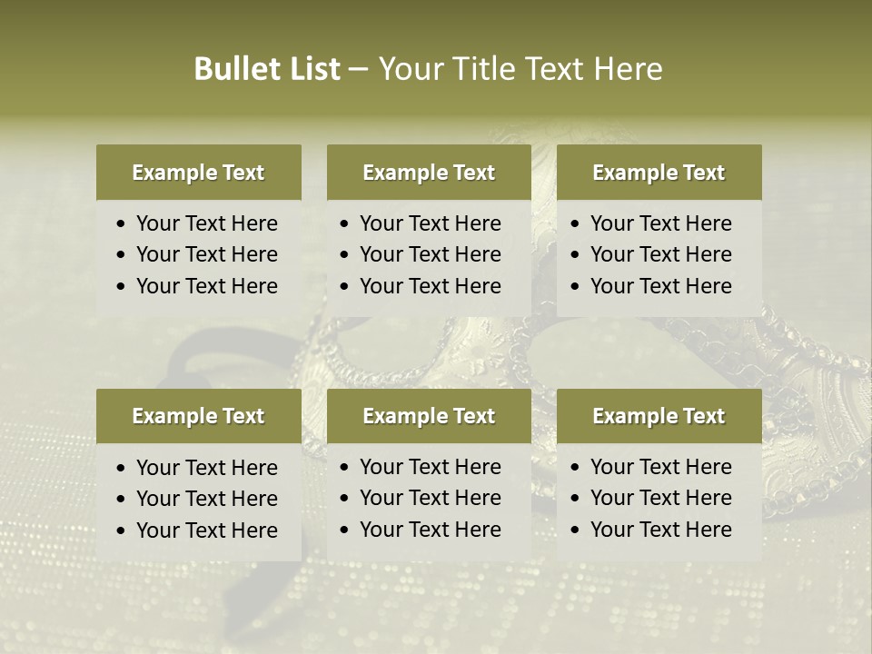 A Silver Mask On A Green Background With A Black Ribbon PowerPoint Template