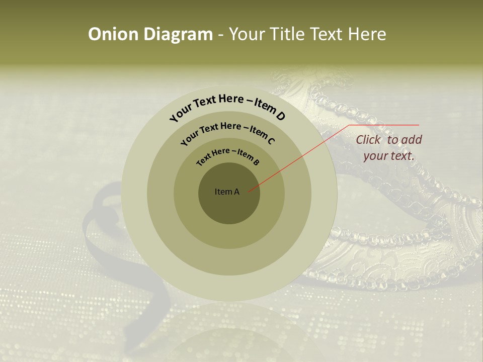 A Silver Mask On A Green Background With A Black Ribbon PowerPoint Template