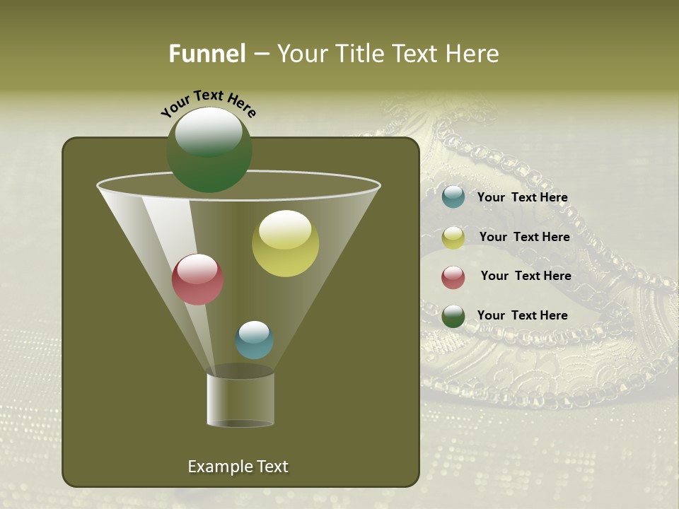 A Silver Mask On A Green Background With A Black Ribbon PowerPoint Template