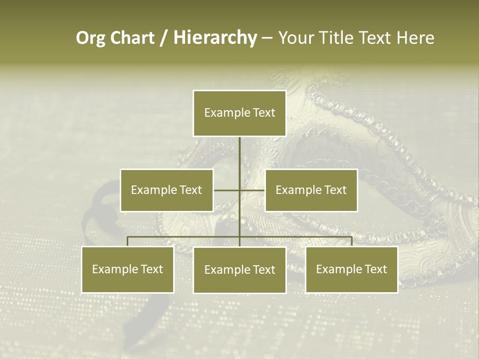 A Silver Mask On A Green Background With A Black Ribbon PowerPoint Template