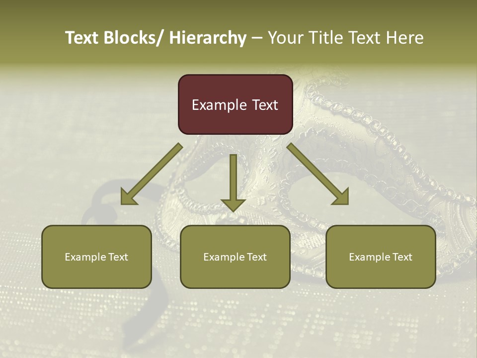 A Silver Mask On A Green Background With A Black Ribbon PowerPoint Template