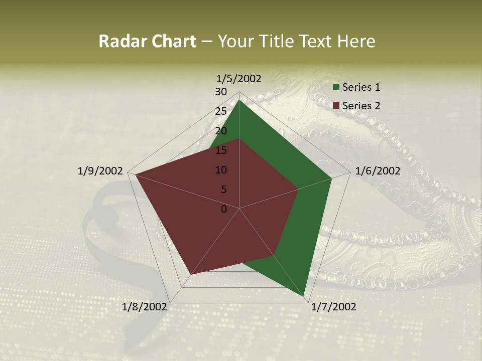 A Silver Mask On A Green Background With A Black Ribbon PowerPoint Template