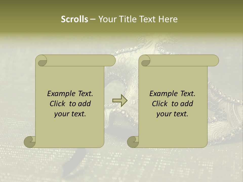 A Silver Mask On A Green Background With A Black Ribbon PowerPoint Template