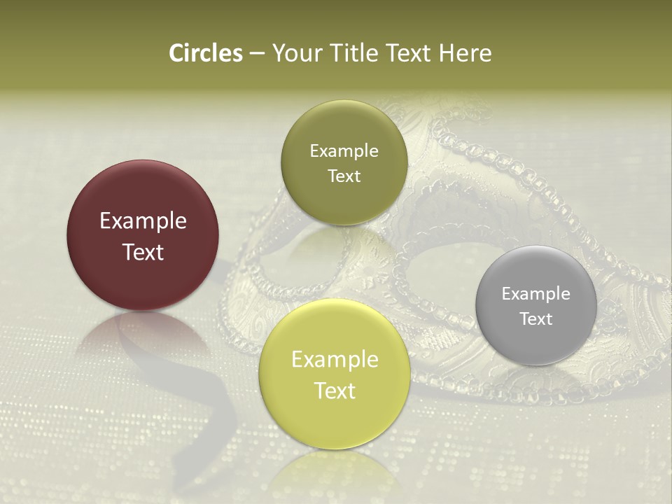 A Silver Mask On A Green Background With A Black Ribbon PowerPoint Template