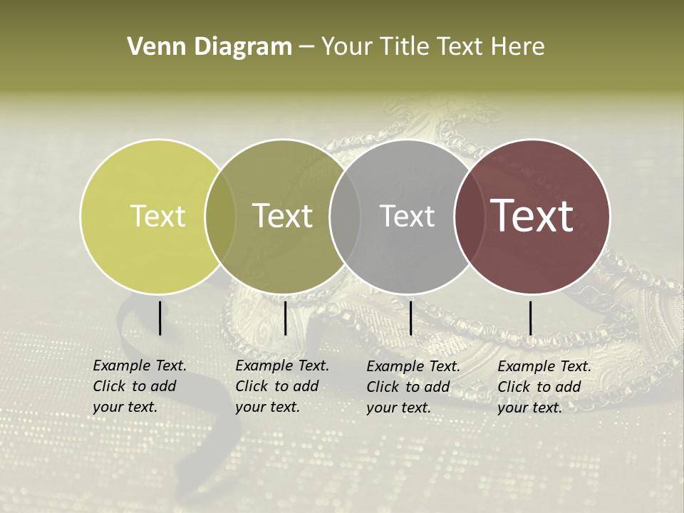 A Silver Mask On A Green Background With A Black Ribbon PowerPoint Template